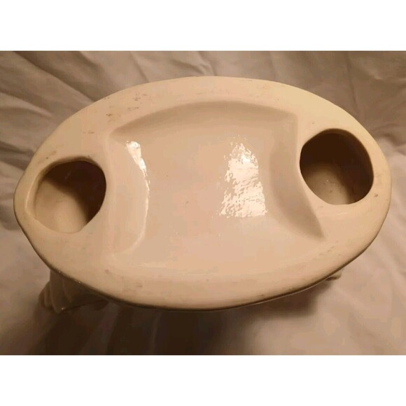 Vintage Ceramic Cream & Gold Trimmed Judaica Hanukkah Menorah Candle Holder - Picture 6 of 6